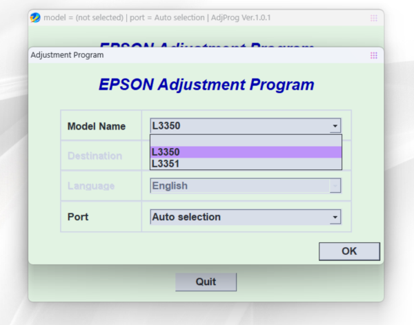 Сброс памперса EPSON AdjProg L3350 L3351