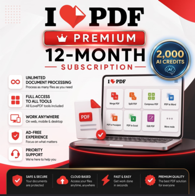 iLovePDF Premium 1 год | PDF Редактор | Все инструменты | 2000 AI Credits