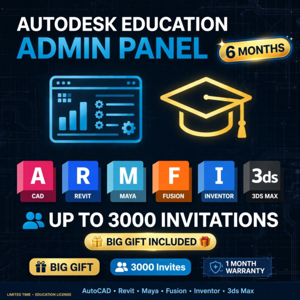 Autodesk Education Admin Panel + БОЛЬШОЙ ПОДАРОК | 3000 приглашений | All apps