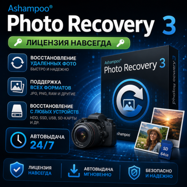Ashampoo Photo Recovery 3 Лицензия навсегда Автовыдача 24/7