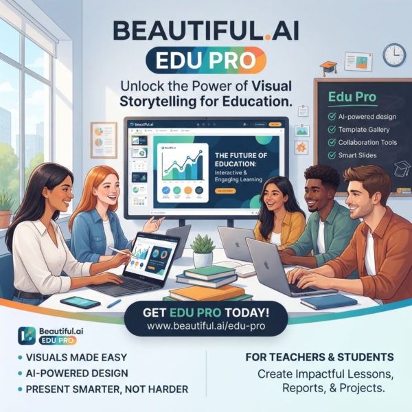 Beautiful.ai Edu Pro (6 месяцев) | Автоматическая доставка
