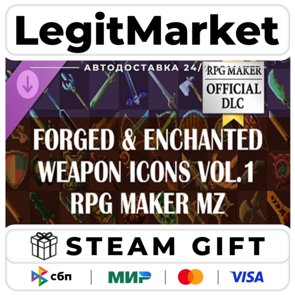 DLC RPG Maker MZ — Forged and Enchanted Weapon Icons Vol1 / Steam АВТО / РУ + МИР
