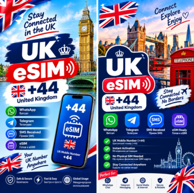 🇬🇧 Великобритании eSIM (+44) - Номер телефона (eSIM) - Мгновенная доставка eSIM