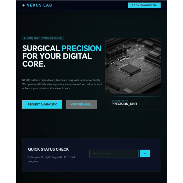 Шаблон сайта HTML/CSS NEXUS LAB Киберпанк Футуризм / Cyberpunk Futuristic Website Tem