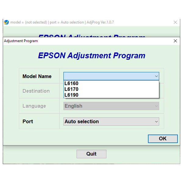 Epson L6160 L6170 L6190 Adjustment Program