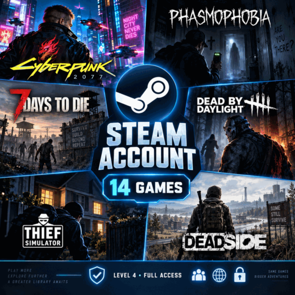 [14in1] / STEAM ACCOUNT | CYBERPUNK 2077 | PHASMOPHOBIA | 7 DAYS TO DIE | DEAD BY DAY