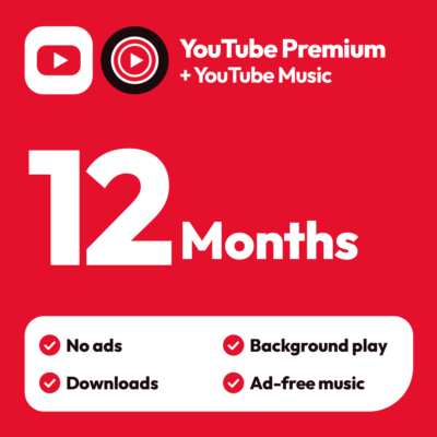 YouTube Premium + Music | 1 Year (12 Months) - Official Subscription