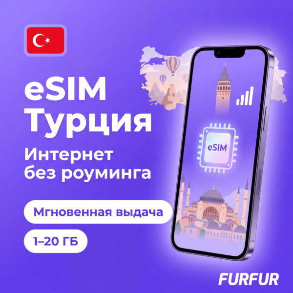 🇹🇷 eSIM Турция | Интернет 1–20 ГБ или безлимит | Мгновенная выдача | есим