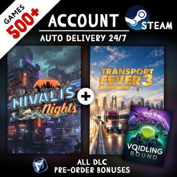 Nivalis Nights + Transport Fever 3 + Voidling Bound + 500 ИГР STEAM АККАУНТ