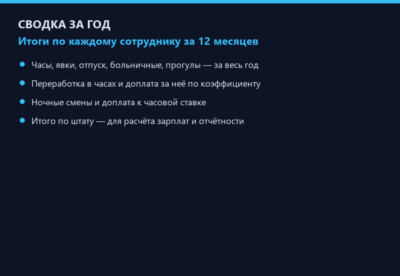 Табель и график учёта рабочего времени 2026 PRO: смены, часы, переработки — Excel