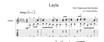 Layla (Эрик Клэптон) ноты для гитары