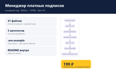 Менеджер платных подписок — исходный код