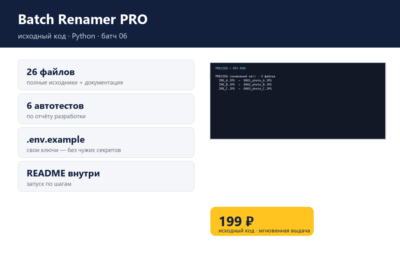 Batch Renamer PRO — исходный код
