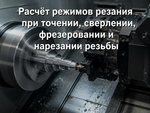 Расчёт режимов резания при точении, сверлении, фрезеровании и нарезании резьбы