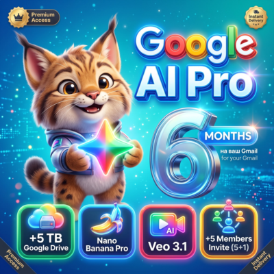 Gemini AI Pro 6 мес | Gemini 4 Argon + Nano Banana Pro | 5TB | Активация по ссылке