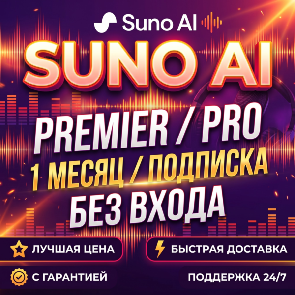 Suno AI Pro 1/12 мес | Premier 1 мес | Активация на ваш аккаунт