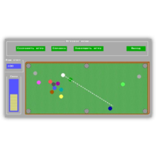 Coursework simulation game of billiards «Billiards»