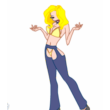Blonde painted in different poses