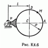 Решение задачи К4 В66 (рисунок К4.6 условие 6) Тарг 89