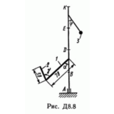 Решение задачи Д8 В88 (рис 8 усл 8) теормех Тарг 1989 г