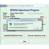 Adjustment program Epson Stylus SX230, SX235W