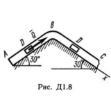 Решение Д1-82 (Рисунок Д1.8 условие 2 С.М. Тарг 1989 г)