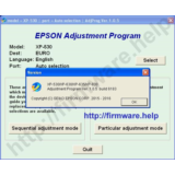Epson XP530, XP630, XP635, XP830 Adjustment Program