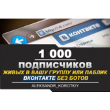 ✅⭐ 1000 Подписчиков ВКонтакте в Группу, Паблик [Лучшее]