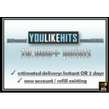 Youlikehits Aккаунт: 10,000 Поинтов (Новый/Пополнение)