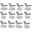 Queen Are Born in Month svg,cut files,silhouette clipar