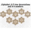 Snowflake alphabet a-z letters 0-9 numb laser cut files