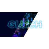 Неоновая glitch надпись для шапки канала или видео