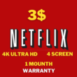 NETFLIX 4K UltraHd 30 DAYS ( ONE MONTH ) ✔ WARRANT