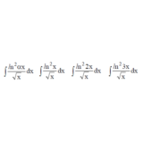 Решенный интеграл вида ∫ln^2(αx)/√xdx