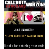 🔑Call of Duty I LOVE BURGERS Calling Card КЛЮЧ GLOBAL
