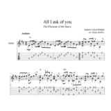 All I ask of you (Призрак оперы) ноты для гитары