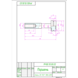МЧ00.10.00.03 поршень. Рабочий чертеж детали в AutoCAD