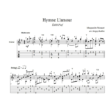 Hymne L'amour (Эдит Пиаф) ноты для гитары