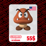 🟡Карта пополнения Nintendo eShop 55$ USD США🇺🇸БЫСТРО