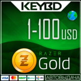 🔰Razer Gold 📗 1-100$ Global USD · 💳0%