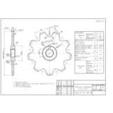 Чертеж звездочки приводной z=9; p=125 в AutoCAD