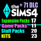 SIMS 4 + 71 DLC (17 допов・11 наборов・20 кат.・23 компл.)