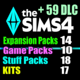 SIMS 4 + 59 DLC (14 допов・10 наборов・18 кат.・17 компл.)
