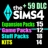 SIMS 4 + 59 DLC (15 допов・12 наборов・18 кат.・14 компл.)