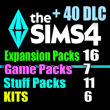 SIMS 4 + 40 DLC (16 допов・7 наборов・11 кат.・6 компл.)