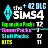 SIMS 4 + 42 DLC (12 допов・7 наборов・12 кат.・11 компл.)