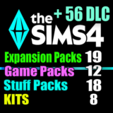 SIMS 4 + 56 DLC (19 допов・12 наборов・18 кат.・8 компл.)