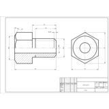 Чертеж детали штуцер в программе AutoCAD
