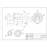 Чертеж детали вал с сечениями в AutoCAD