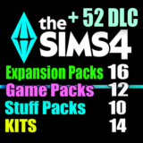 SIMS 4 + 52 DLC (16 допов・12 наборов・10 кат.・14 компл.)